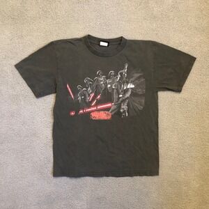 Star Wars Darth Vader Stormtrooper Graphic T-Shirt Faded Black Mens Small S